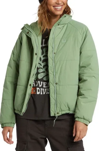 Billabong High Route Waterproof Puffer Jacket In Salty Sage