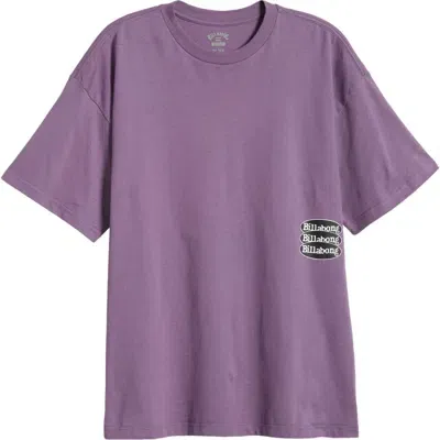 Billabong Logo Cotton Graphic T-shirt In Dusty Grape