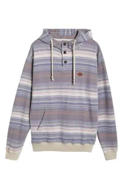 Billabong Rancho Stripe Polo Hoodie In Slate Blue