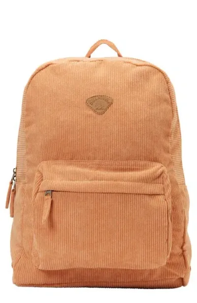 Billabong School's Out Corduroy Backpack In Baked Clay