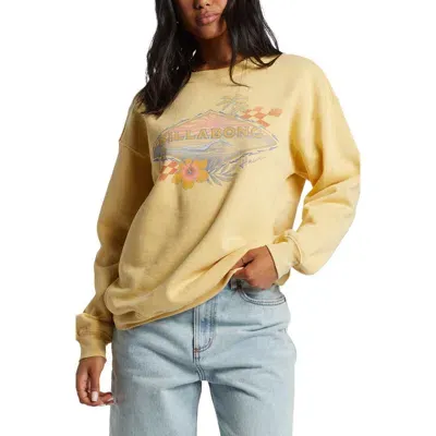 Billabong Surfing Together Graphic Sweatshirt In Pale Yellow