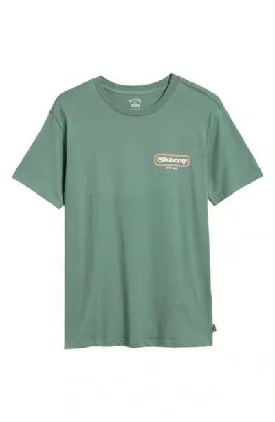 Billabong Walled Logo Cotton Graphic T-shirt In Marine Green