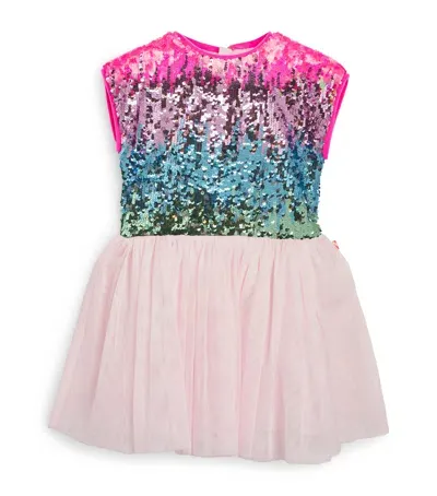 Billieblush Kids' Sequinned Tulle Dress In Pink