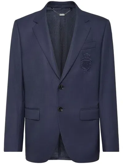 Billionaire Embroidered-logo Blazer In 14 Dark Blue