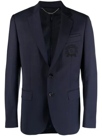 Billionaire Embroidered-logo Blazer In Blue