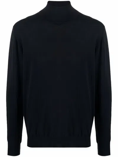 Billionaire Crest-motif Roll-neck Sweater In Blau