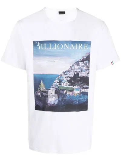 Billionaire T-shirt Mit Grafischem Print In White