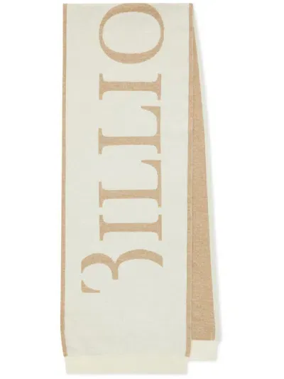 Billionaire Intarsia-knit Logo Scarf In White