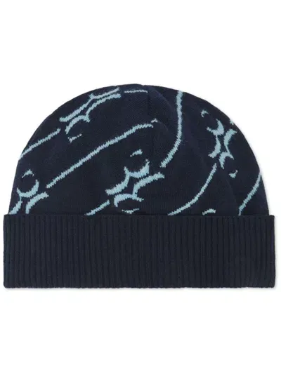 Billionaire Intarsia-knit Wool Beanie In Blue