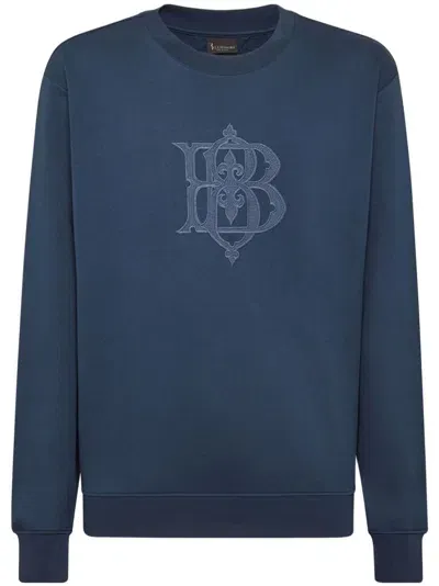 Billionaire Logo-appliqué Cotton Sweatshirt In Blue