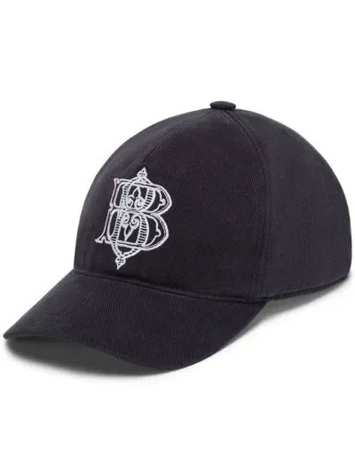 Billionaire Logo-embroidered Cap In Blue