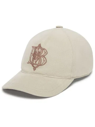 Billionaire Logo-embroidered Cap In Neutrals