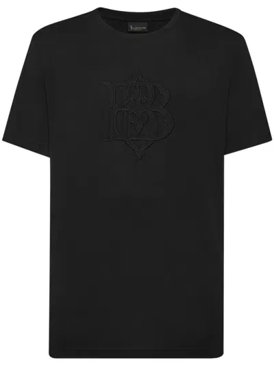 Billionaire Logo-embellished Cotton T-shirt In Black