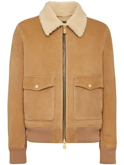 Billionaire Shearling-collar Jacket In Neutrals