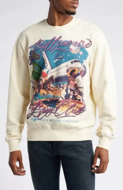 Billionaire Boys Club Better Tomorrow Graphic Sweatshirt In White