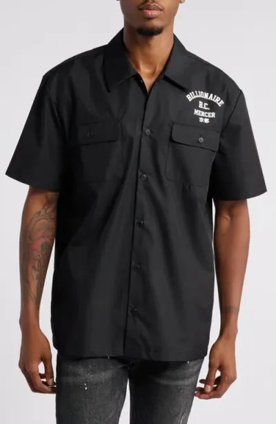 Billionaire Boys Club Celsius Short Sleeve Button-up Shirt In Black