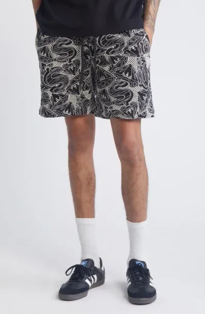 Billionaire Boys Club Diamond Dollars Cotton Drawstring Shorts In G-black