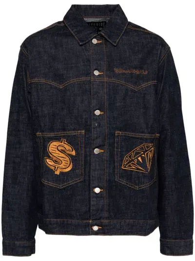 Billionaire Boys Club Embroidered Denim Jacket In Blue