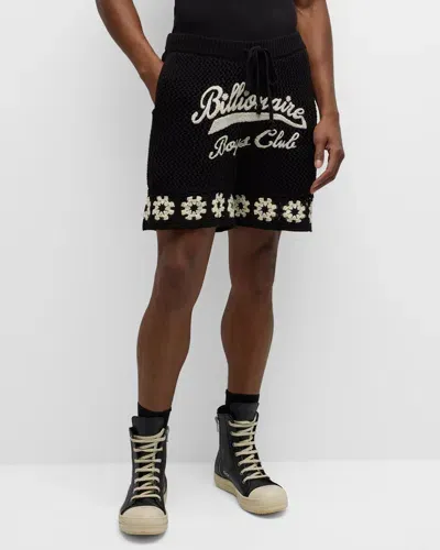 Billionaire Boys Club Men's Bb Shuttle Crochet Shorts In Black