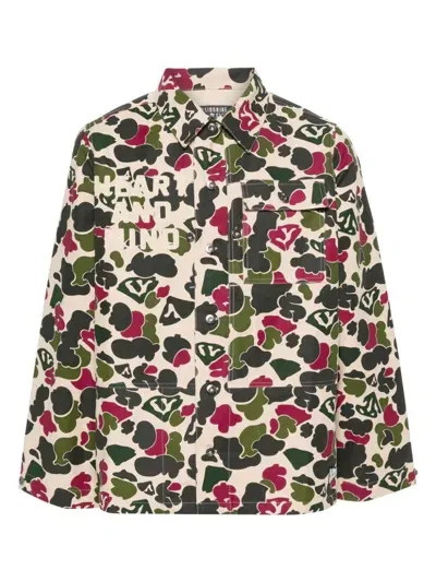 Billionaire Boys Club Duck Camo Cotton Jacket In Khaki Fabric