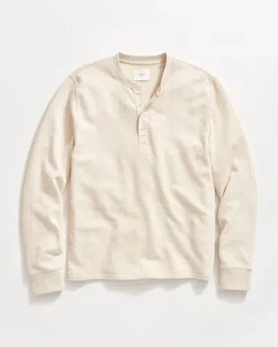 Billy Reid Long Sleeve French Terry Henley In Tan