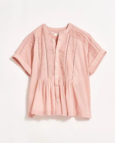 Billy Reid Pintuck Pointelle Blouse In Pale Mauve