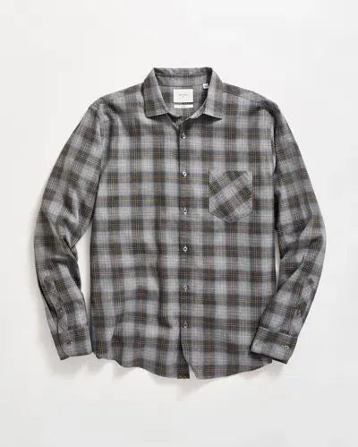 Billy Reid Shadow Plaid John T Shirt - Grey Melange