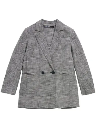 Bimba Y Lola Check-print Tailored Blazer In Black