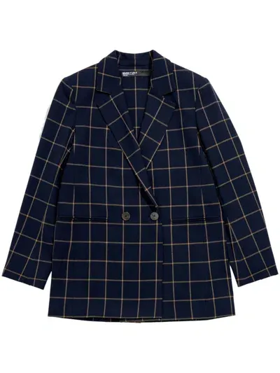 Bimba Y Lola Check-print Tailored Blazer In Blue