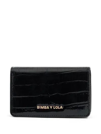 Bimba Y Lola Crocodile-embossed Purse In Black