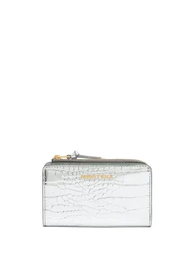 Bimba Y Lola Crocodile-embossed Purse In Silver