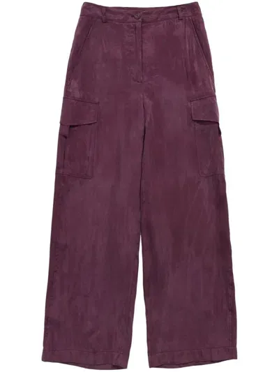 Bimba Y Lola Fluid Cargo Trousers In Purple