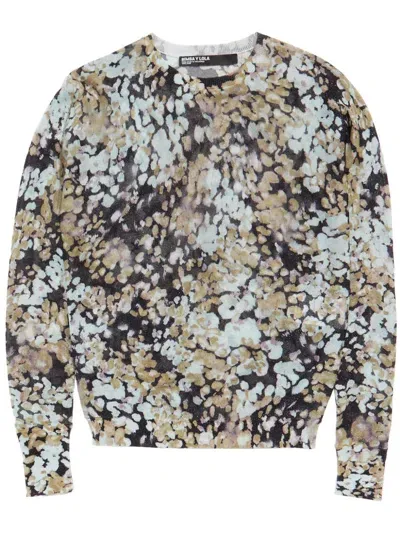 Bimba Y Lola Leomimosa-print Sweater In Black