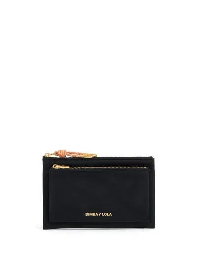 Bimba Y Lola Logo-lettering Double Purse In Black