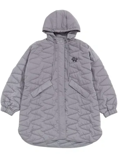 Bimba Y Lola Logo Patch Coat In Grey