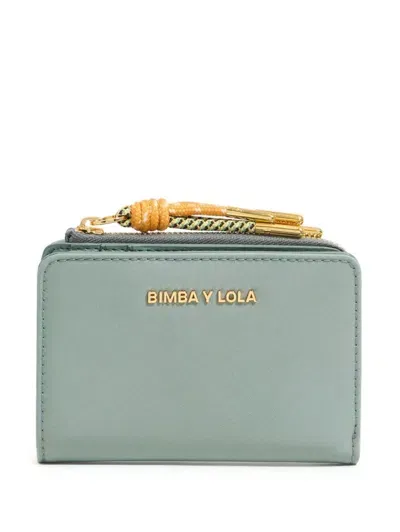 Bimba Y Lola Logo Plaque Wallet In Green