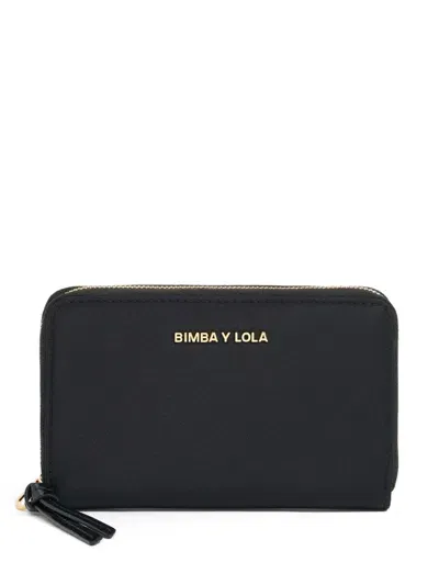 Bimba Y Lola Logo-plaque Zipped Wallet In 黑色