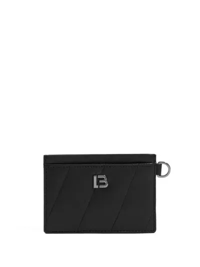 Bimba Y Lola Metallic Logo Card Holder In 黑色