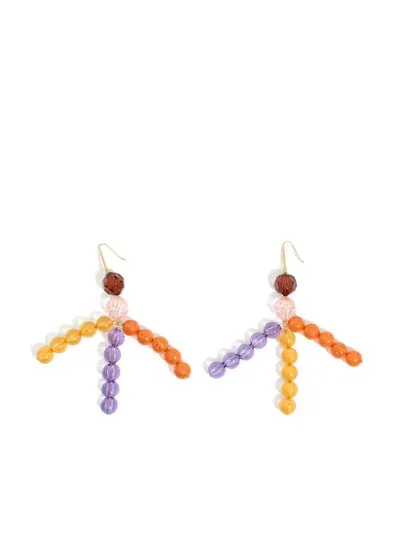 Bimba Y Lola Multicolor Beaded Earrings In Pink