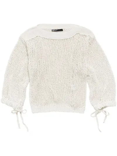 Bimba Y Lola Open-knit Jumper In White