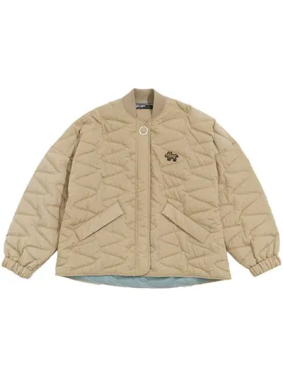 Bimba Y Lola Quilted Padded Jacket In Neutrals