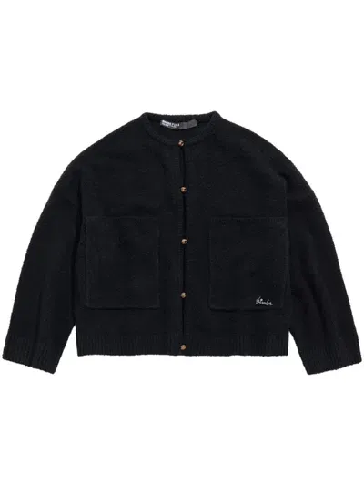 Bimba Y Lola Short Boxy Cardigan In Black