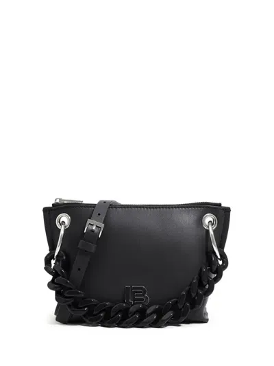 Bimba Y Lola Small Trapeze Leather Bag In Black