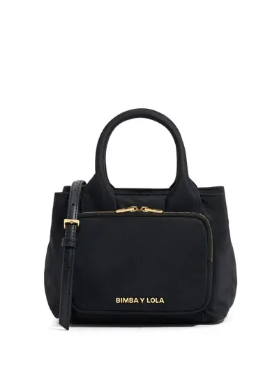 Bimba Y Lola Small Zip-pocket Tote Bag In Black