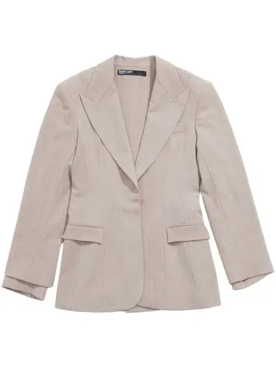 Bimba Y Lola Tailored Fitted Blazer In Neutrals