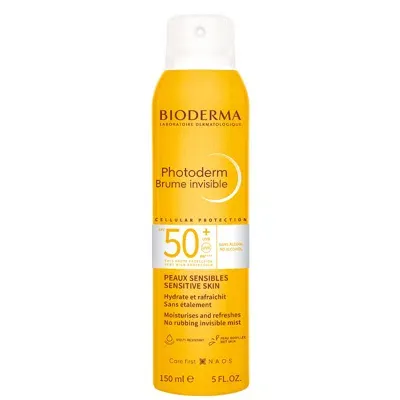 Bioderma Photoderm Max Invisible Mist Spf 50+ Moisturising Sunscreen For Sensitive Skin 150ml In White