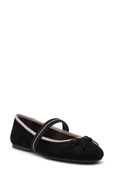 Birdies Hummingbird Mary Jane Flat In Black Suede