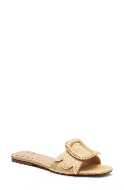 Birdies Kiwi Slide Sandal In Natural Raffia