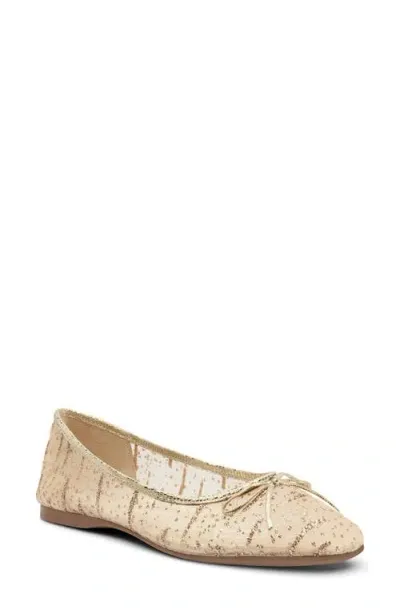 Birdies Songbird Metallic Mesh Ballet Flat In Gold Mesh Sparkle