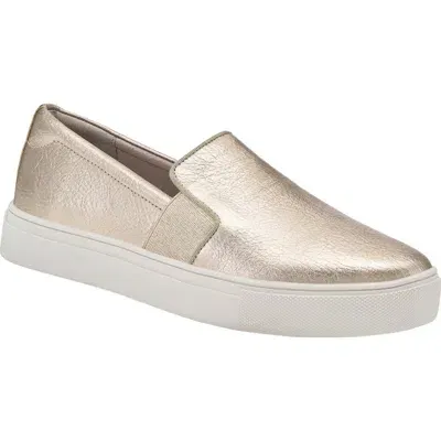 Birdies Swift Slip-on Sneaker In Gold Leather/gold